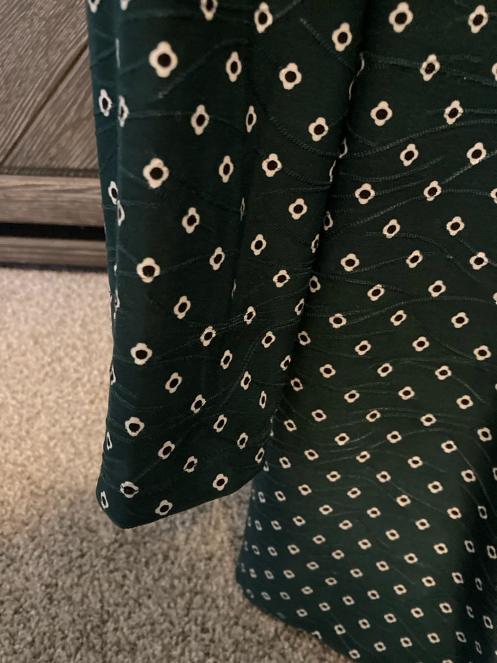 croft & barrow Dark Green Geometric 3/4 Sleeve Top - Picture 6 of 8